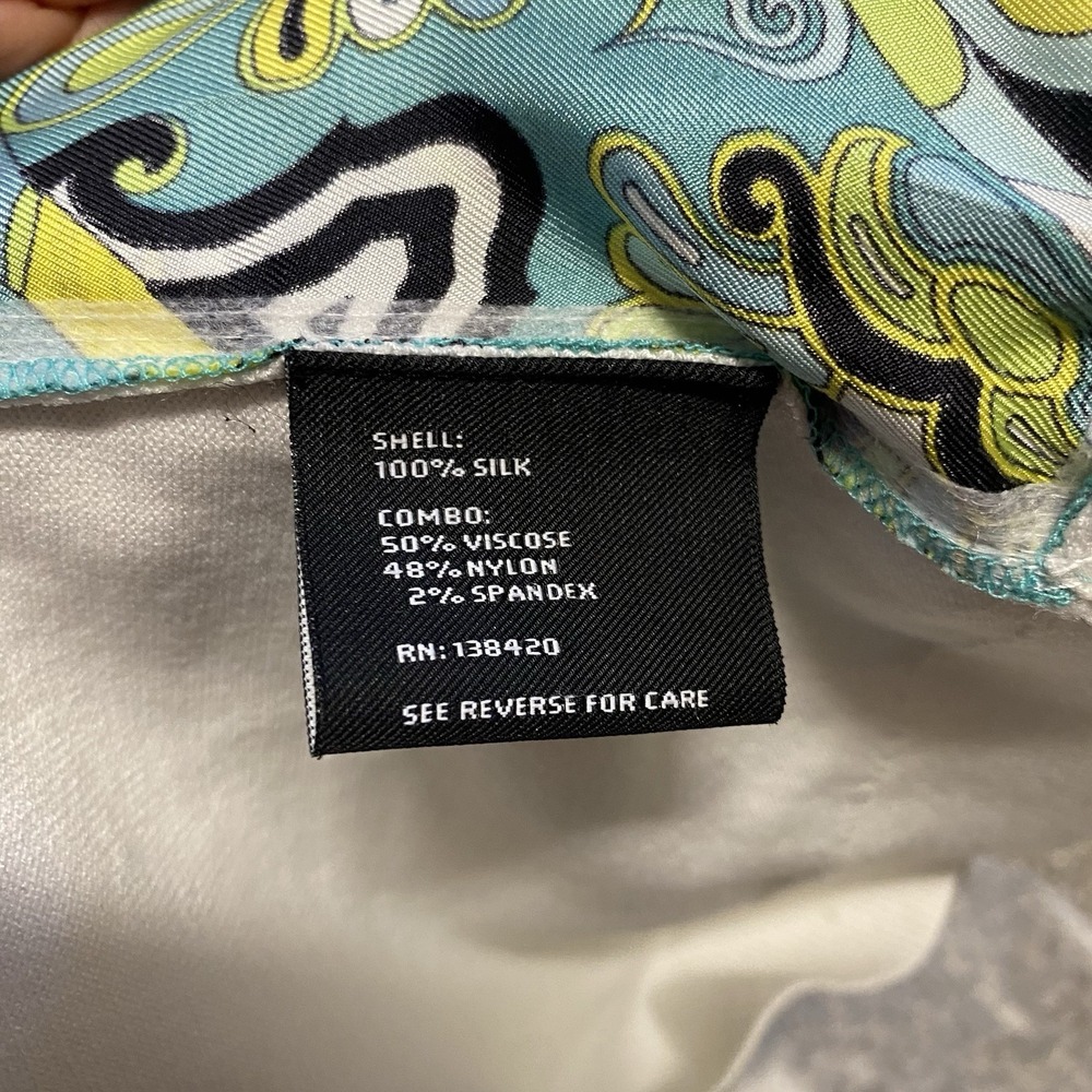 Carlisle Cardigan Size L Silk Scarf Print Multicolor Glam Chic Office Elegance - Picture 10 of 10